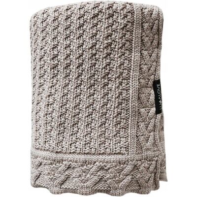 Lullalove Kocyk 100% Wełna Merino Premium - Ciasteczko Taupe ,Szaro-Brązowa Lullalove Kocyk 100% Wełna Merino Premium - Ciasteczko Taupe ,Szaro-Brązowa