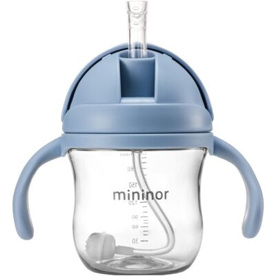 Mininor Niebieski Kubek Antywypływowy z Wyważoną Słomką - 220 ml Mininor Niebieski Kubek Antywypływowy z Wyważoną Słomką - 220 ml