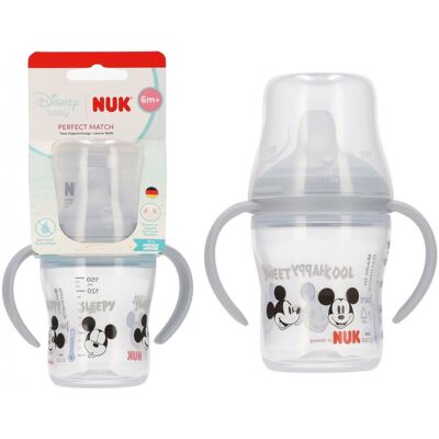 NUK Butelka 150 ml z uchwytem 6m Miki popielata 102153981 NUK Butelka 150 ml z uchwytem 6m Miki popielata 102153981