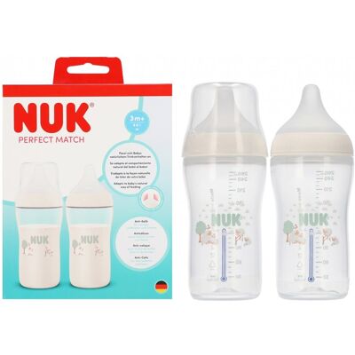NUK Butelka 260 ml 2-set Owca/Hipopotam Perfect Match 40225344 NUK Butelka 260 ml 2-set Owca/Hipopotam Perfect Match 40225344