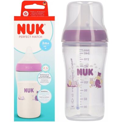 NUK Butelka 260 ml M Hippo Perfect Match 10216327 NUK Butelka 260 ml M Hippo Perfect Match 10216327