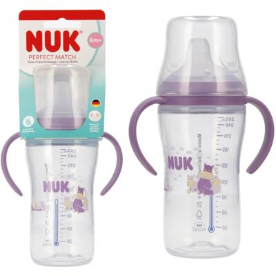 NUK Butelka do nauki picia 260ml Hipopotam 10216315 NUK Butelka do nauki picia 260ml Hipopotam 10216315