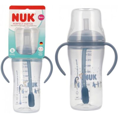 NUK Butelka do nauki picia ze słomką 260ml Pingwin 10216320 NUK Butelka do nauki picia ze słomką 260ml Pingwin 10216320