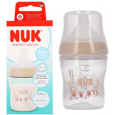 NUK Butelka PP 150ml Perfect Match silikonowy smoczek S Małpka 10215411 NUK Butelka PP 150ml Perfect Match silikonowy smoczek S Małpka 10215411