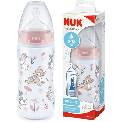 Butelka dla niemowląt NUK z wyświetlaczem temperatury - 300ml Różowa Butelka dla niemowląt NUK z wyświetlaczem temperatury - 300ml Różowa