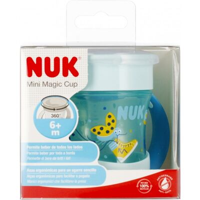 NUK Kubek 160 ml 6m Mini Magic Cup niebieski NUK Kubek 160 ml 6m Mini Magic Cup niebieski
