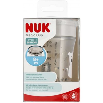 NUK Kubek 230 ml 8m Magic Cup popielaty NUK Kubek 230 ml 8m Magic Cup popielaty
