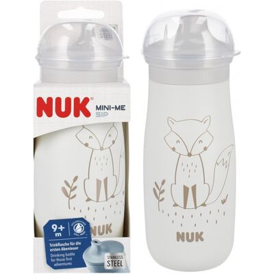 NUK Kubek niekapek bidon Mini-Me 300ml 9m+ stal nierdzewna popielaty NUK Kubek niekapek bidon Mini-Me 300ml 9m+ stal nierdzewna popielaty