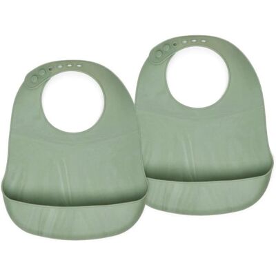 Nuuroo - 2 Śliniaki Silikonowe Z Kieszonką Tex Light Green Nuuroo - 2 Śliniaki Silikonowe Z Kieszonką Tex Light Green
