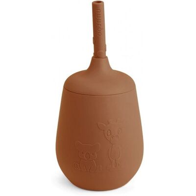 Nuuroo - Adita Silicone Cup with Straw - Caramel Café - Cup Nuuroo - Adita Silicone Cup with Straw - Caramel Café - Cup