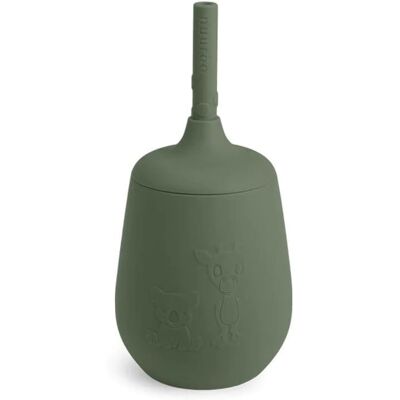 Nuuroo silikonowy kubek niekapek ze słomką KOALA GIRAF Dusty Green Nuuroo silikonowy kubek niekapek ze słomką KOALA GIRAF Dusty Green