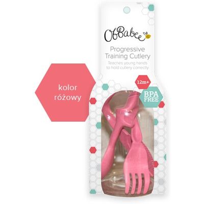 ObBabee, Sztućce, Różowe ObBabee, Sztućce, Różowe