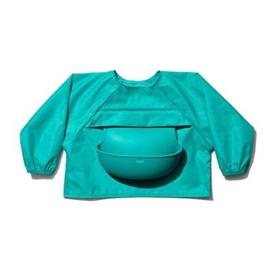 Oxo Tot Śliniak Z Rękawami I Kieszonką Teal 9-24M. Oxo Tot Śliniak Z Rękawami I Kieszonką Teal 9-24M.