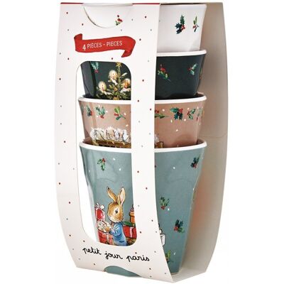 PETIT JOUR PARIS Kubek 220 ml x 4 SET Peter Rabbit Christmas PETIT JOUR PARIS Kubek 220 ml x 4 SET Peter Rabbit Christmas