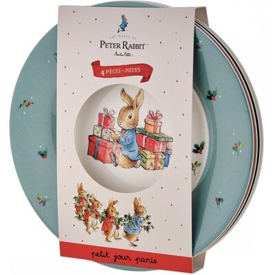 PETIT JOUR PARIS Talerz fi 20 cm 4 szt/SET Peter Rabbit Christmas PETIT JOUR PARIS Talerz fi 20 cm 4 szt/SET Peter Rabbit Christmas