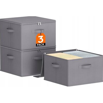 Inny producent PUDEŁKA ORGANIZERY ZESTAW 3 SZTUK 40X40x25cm ZAMYKANE NA KOCE UBRANIA Inny producent PUDEŁKA ORGANIZERY ZESTAW 3 SZTUK 40X40x25cm ZAMYKANE NA KOCE UBRANIA