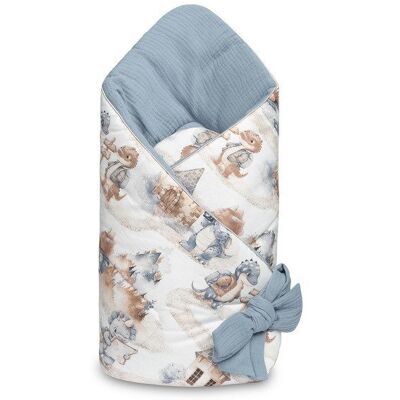Sensillo ROŻEK MUŚLINOWY SMOKI JEANS 75x75 Sensillo ROŻEK MUŚLINOWY SMOKI JEANS 75x75
