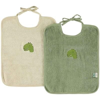 Śliniaki Xl 2-Pack - Aura Dinozaur Trixie Baby Śliniaki Xl 2-Pack - Aura Dinozaur Trixie Baby