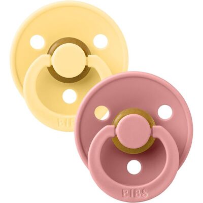 Smoczek Uspokajający Bibs Hevea S (0+) Pale Butter/Dusty Pink 2-Pak Smoczek Uspokajający Bibs Hevea S (0+) Pale Butter/Dusty Pink 2-Pak