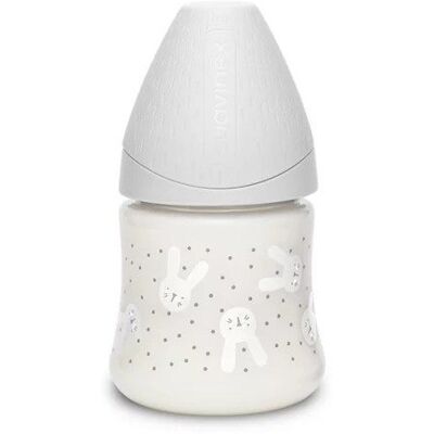 Butelka Szklana 120ml Hygge z Silikonową Nakładką - Butelka dla Niemowląt Butelka Szklana 120ml Hygge z Silikonową Nakładką - Butelka dla Niemowląt