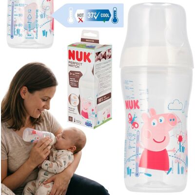 sarcia.eu Świnka Peppa BEZPIECZNA butelka do karmienia NUK, ANTYKOLKOWA, silikonowy, smoczek do mleka modyfikowanego, 260ml 3m+ sarcia.eu Świnka Peppa BEZPIECZNA butelka do karmienia NUK, ANTYKOLKOWA, silikonowy, smoczek do mleka modyfikowanego, 260ml 3m+