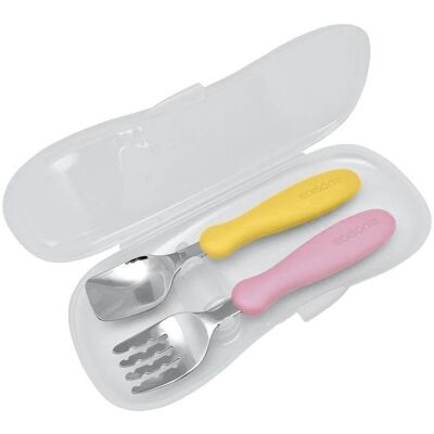 Inny producent Sztućce z etui mango/peach Inny producent Sztućce z etui mango/peach