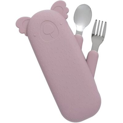 Inny producent The Cotton Cloud Sztućce W Silikonowym Pokrowcu, Koala/Dusty Pink Inny producent The Cotton Cloud Sztućce W Silikonowym Pokrowcu, Koala/Dusty Pink