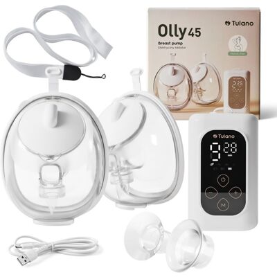 Tulano Olly 45 Podwójny Laktator Elektryczny Hands-Free – Jednoczesne Odciąganie z 2 Piersi, 4 Tryby, 36 Poziomów, 300 ml, USB Tulano Olly 45 Podwójny Laktator Elektryczny Hands-Free – Jednoczesne Odciąganie z 2 Piersi, 4 Tryby, 36 Poziomów, 300 ml, USB