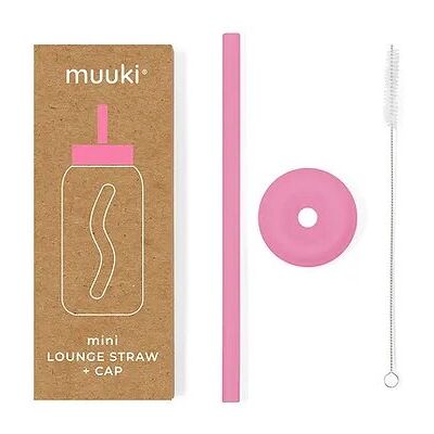 WYPRZEDAŻ Flamingo Pink - Silikonowa Słomka i Nakładka na Szklaną Butelkę 500 ml - Muuki WYPRZEDAŻ Flamingo Pink - Silikonowa Słomka i Nakładka na Szklaną Butelkę 500 ml - Muuki