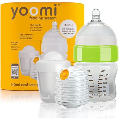 Yoomi Butelka Antykolkowa 140Ml + Podgrzewacz I Kapsuła - Zielona Yoomi Butelka Antykolkowa 140Ml + Podgrzewacz I Kapsuła - Zielona