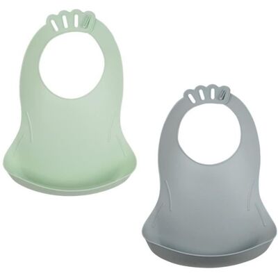 Zestaw 2 Śliniaków - Thermobaby - Bibou - Zielony Céladon I Szary Charme - Regulowane I Wodoodporne Zestaw 2 Śliniaków - Thermobaby - Bibou - Zielony Céladon I Szary Charme - Regulowane I Wodoodporne