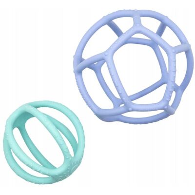 Jellystone Designs Zestaw 2W1 Piłka I Gryzak Jellystone Silikonowy Dla Niemowląt Blue Mint Jellystone Designs Zestaw 2W1 Piłka I Gryzak Jellystone Silikonowy Dla Niemowląt Blue Mint