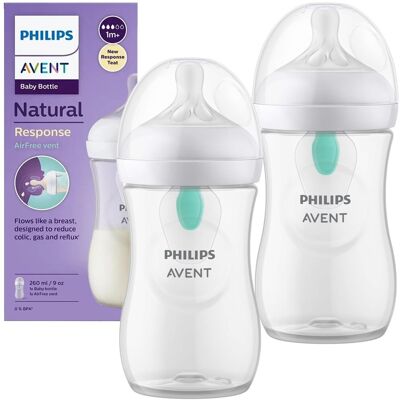 Butelka do karmienia PHILIPS AVENT SCY673/01, 2 szt. - 260 ml antykolkowa od 1 miesiąca ergonomiczna bez BPA smoczek naturalny Butelka do karmienia PHILIPS AVENT SCY673/01, 2 szt. - 260 ml antykolkowa od 1 miesiąca ergonomiczna bez BPA smoczek naturalny