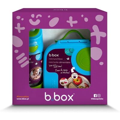 Zestaw Mini Lunchbox + Butelka tritanowa ze słomką 450 ml, Ocean Breeze, b.box Zestaw Mini Lunchbox + Butelka tritanowa ze słomką 450 ml, Ocean Breeze, b.box