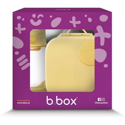 Zestaw Sportowa butelka tritanowa 450 ml + Mini Lunchbox, Lemon Twist, b.box Zestaw Sportowa butelka tritanowa 450 ml + Mini Lunchbox, Lemon Twist, b.box