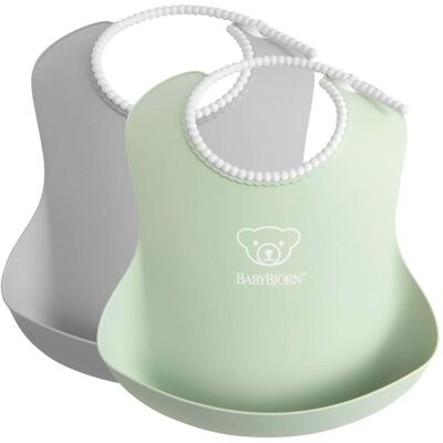 Inny producent Babybjorn - 2 Śliniaki - Grey / Powder Green One Size Inny producent Babybjorn - 2 Śliniaki - Grey / Powder Green One Size