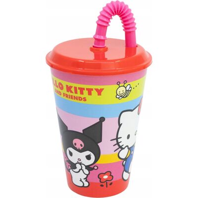 Stor Hello Kitty I Przyjaciele Kotek Kubek Ze Słomką 430ml Stor Hello Kitty I Przyjaciele Kotek Kubek Ze Słomką 430ml
