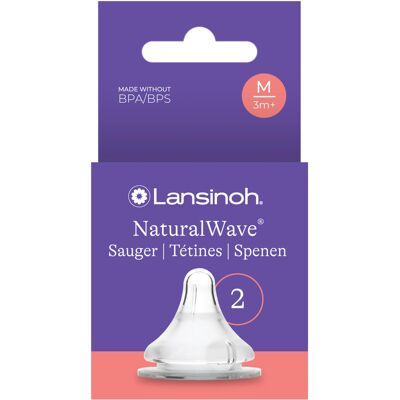 Lansinoh Natural Wave smoczki do butelek - 2 sztuki średni przepływ Lansinoh Natural Wave smoczki do butelek - 2 sztuki średni przepływ
