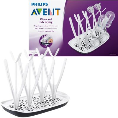 Philips Avent Stojak Do Suszenia Butelek Biały 33 Cm Tacka Ociekowa Philips Avent Stojak Do Suszenia Butelek Biały 33 Cm Tacka Ociekowa