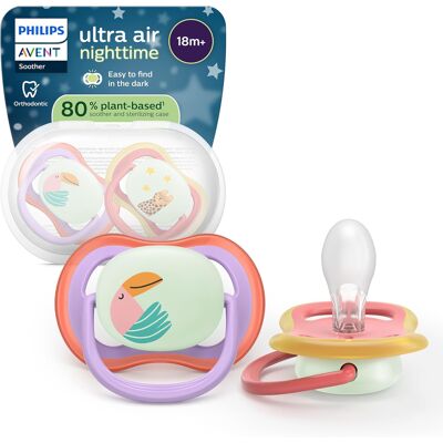 Philips Avent Ultra Air Nighttime Smoczki Ortodontyczne 18m+ 2 Sztuki Philips Avent Ultra Air Nighttime Smoczki Ortodontyczne 18m+ 2 Sztuki