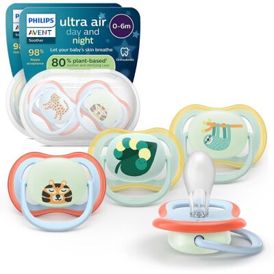 Philips Avent Ultra Air Smoczki Ortodontyczne 4 Szt. Świecą W Ciemności Philips Avent Ultra Air Smoczki Ortodontyczne 4 Szt. Świecą W Ciemności