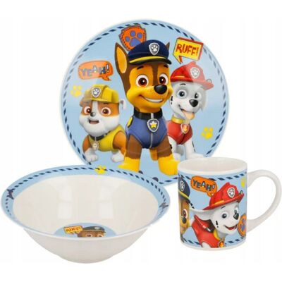 Stor Psi Patrol Chase Marshall Rubble Ceramiczny Zestaw Śniadaniowy Obiadowy 3w1 Stor Psi Patrol Chase Marshall Rubble Ceramiczny Zestaw Śniadaniowy Obiadowy 3w1