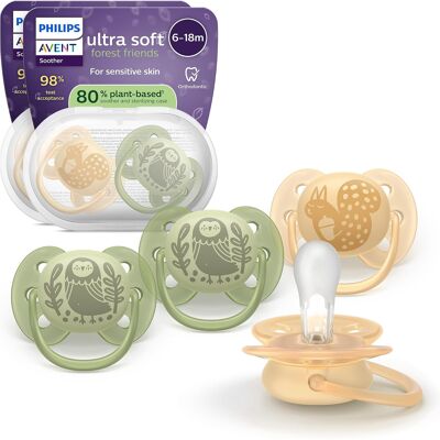 Avent Smoczki Ortodontyczne Ultra Miękkie Dla Dzieci 6-18 Mies., 4 Szt. Z Etui Avent Smoczki Ortodontyczne Ultra Miękkie Dla Dzieci 6-18 Mies., 4 Szt. Z Etui