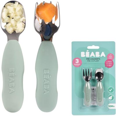 Béaba Sztućce Malucha Silikon Stal Nierdzewna Ergonomiczne Do Nauki Jedzenia Béaba Sztućce Malucha Silikon Stal Nierdzewna Ergonomiczne Do Nauki Jedzenia