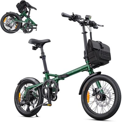 ENGWE Zip Rower Elektryczny Składany 16 cali – 250W – 36V 10Ah Wyjmowana Bateria Powerbank – 25 km/h – Miejski E-bike z Torbą Rowerową,zielony ENGWE Zip Rower Elektryczny Składany 16 cali – 250W – 36V 10Ah Wyjmowana Bateria Powerbank – 25 km/h – Miejski E-bike z Torbą Rowerową,zielony
