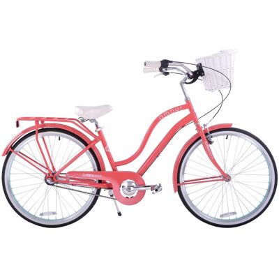 Inny producent Rower miejski damski z koszykiem Hello Bikes 26 cali różowy Inny producent Rower miejski damski z koszykiem Hello Bikes 26 cali różowy