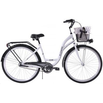 K51 Rower miejski Kozbike 28 3bieg biało-czarny + kosz z wkładką K51 Rower miejski Kozbike 28 3bieg biało-czarny + kosz z wkładką