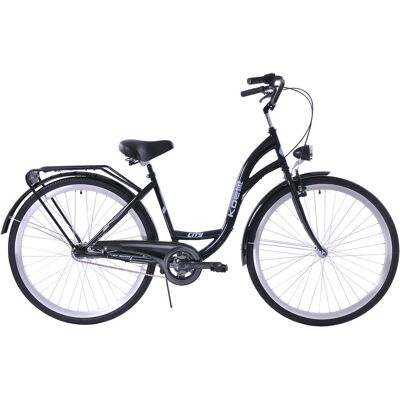 Rower miejski z przerzutkami Kozbike 28 cala czarny Rower miejski z przerzutkami Kozbike 28 cala czarny