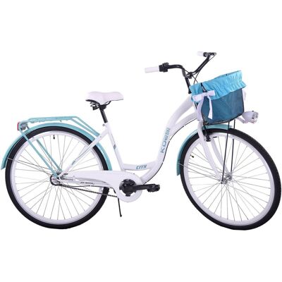 Rower miejski damski z przerzutkami Kozbike 28 cali Rower miejski damski z przerzutkami Kozbike 28 cali