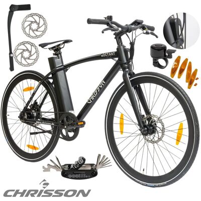 CHRISSON Rower Elektryczny Męski Trekkingowy 28' LCD 250 W ALU Oświetlenie Stopka CHRISSON Rower Elektryczny Męski Trekkingowy 28' LCD 250 W ALU Oświetlenie Stopka